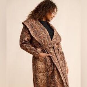 Hutch Snakeskin Longline Print Coat Size XL